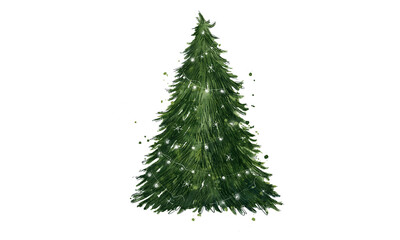 Fototapeta premium Decorated Christmas Tree on White Background