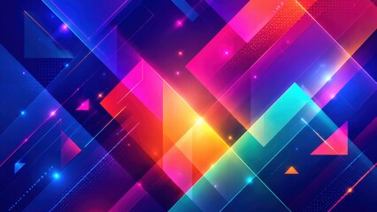 Obraz premium Abstract geometric shapes overlapping glowing in digital background