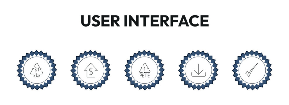 user interface outline icon set. 21 pap, house value, 1 pete, right and more. linear vector collection. editable stroke