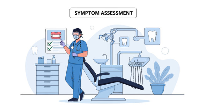 Dentist Assessing Patient Symptoms in Modern Dental Clinic with Equipment