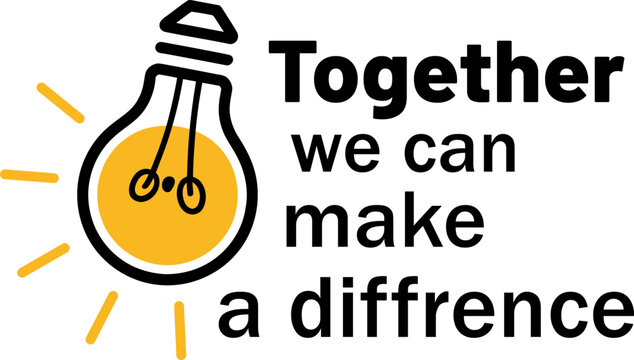 Together We Can Make a Difference Lightbulb Icon