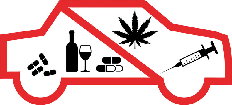 No Drugged or Drunk Driving Prohibited Safety Sign