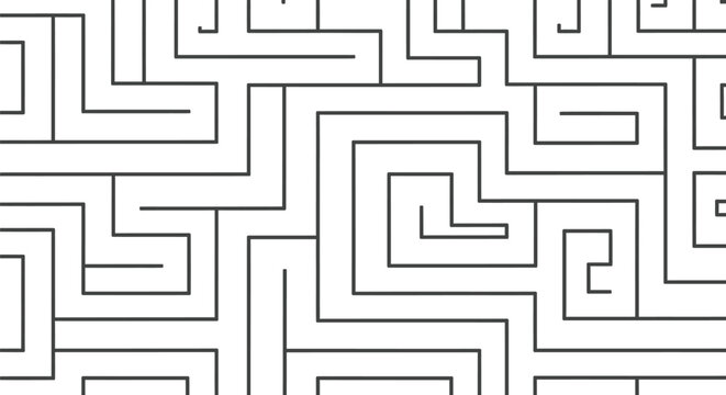 black maze lines on white background puzzle game