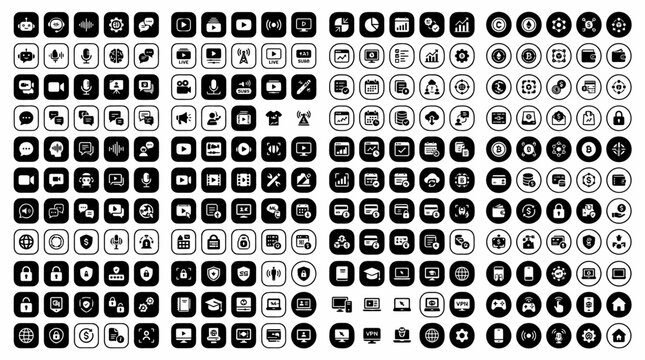 Black and white symbols.