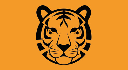 Tiger head with black stripes. © agus