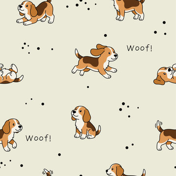 Adorable Cartoon Dog Seamless Pattern for Kids