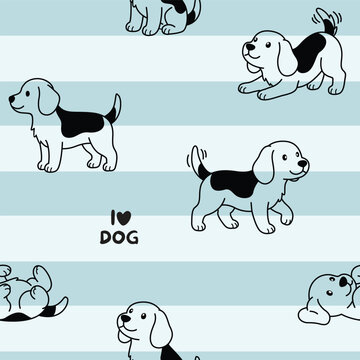 Cute Puppy Seamless Pattern Baby Design Vector
