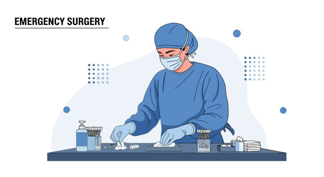 Surgeon Preparing for Emergency Surgery in Operating Room