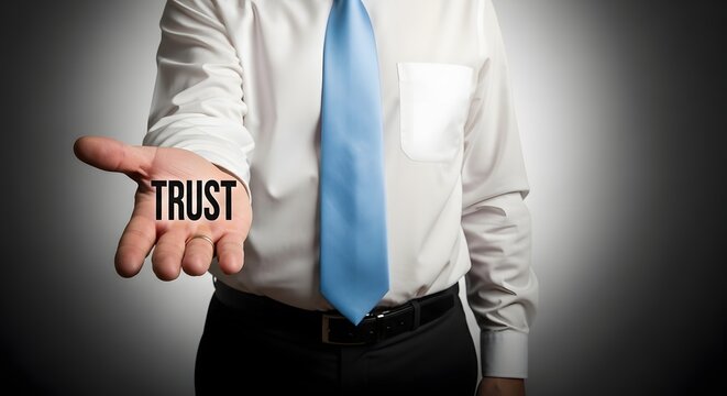Building trust a business partner offering reliability and confidence