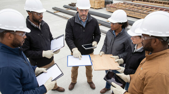 Morning Toolbox Talk On Clean Infrastructure Build With Diverse Crew