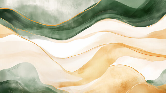 Organic Flowing Gradient Background with Earthy Greens and Natural Light Rays