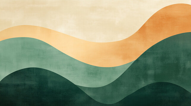Organic Flowing Gradient Background with Earthy Greens and Natural Light Rays