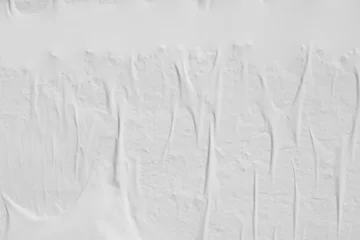 Blank white creased crumpled paper texture background old grunge ripped torn vintage collage posters placards empty space text backdrop  © Nikola