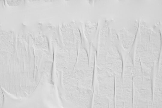Blank white creased crumpled paper texture background old grunge ripped torn vintage collage posters placards empty space text backdrop	