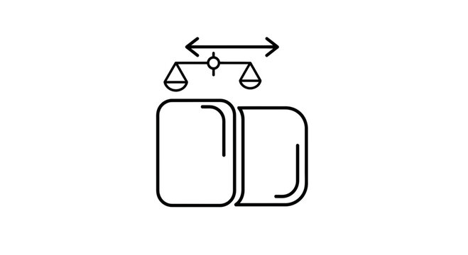 Weight Scale Balancing Two Rectangular Blocks, Concept of Comparison and Choice