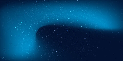 Dark deep blue universe background with bright stars and milky way forming abstract outer space galaxy. Cosmic night sky for astronomy theme. © Muis