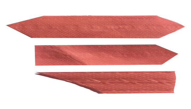 Red ribbon on a white background with a blank label tag