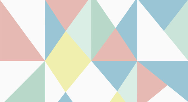 Geometric Pattern Pastel Colors Triangles Mosaic Background