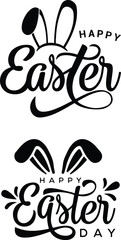 Fototapeta premium Happy Easter, vector illustration calligraphy, typography text wishes 15