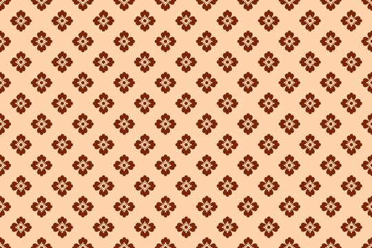 Luxury Oriental Ornament Pattern Background. Vintage Indonesian Batik Kawung Seamless Pattern. Vintage Southeast Asian Songket Motif Backdrop