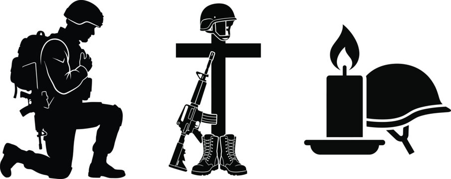 Memorial symbols for fallen soldiers