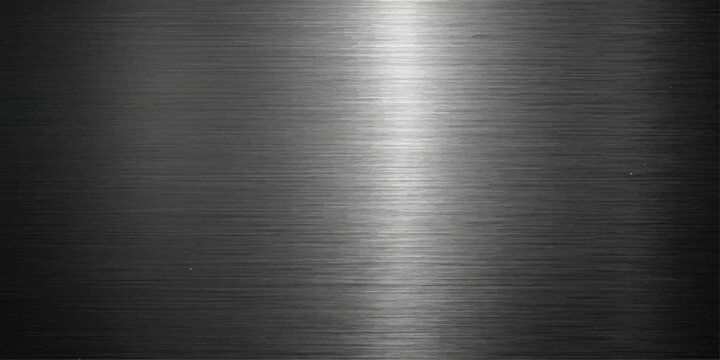 Brushed metal texture, cool metallic surface with fine linear brushed finish, reflecting light and creating a sleek, modern backdrop.