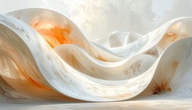 Elegant White Fabric Waves