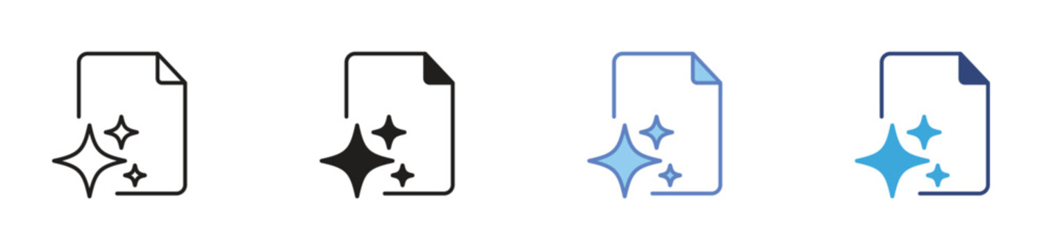 AI file icons set, Adobe Illustrator file symbols, AI document format icons, Vector artwork file signs, Creative design file icons