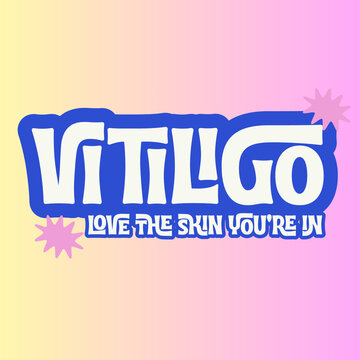 Vitiligo Day in Bright gradient background with bold, playful lettering
