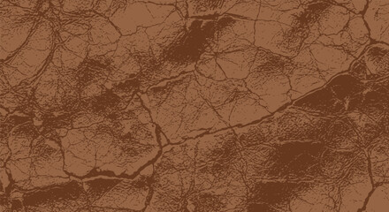 Fototapeta premium Brown cracked leather texture background with golden highlights