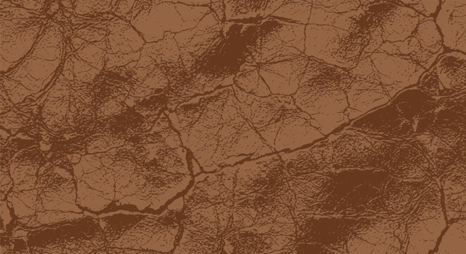 Brown cracked leather texture background with golden highlights