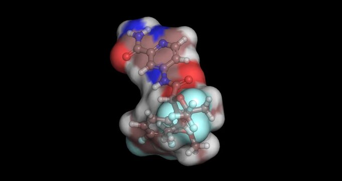 Suzetrigine, sodium channel blocker for moderate-to-severe acute pain, 3D molecule spinning, 4K  