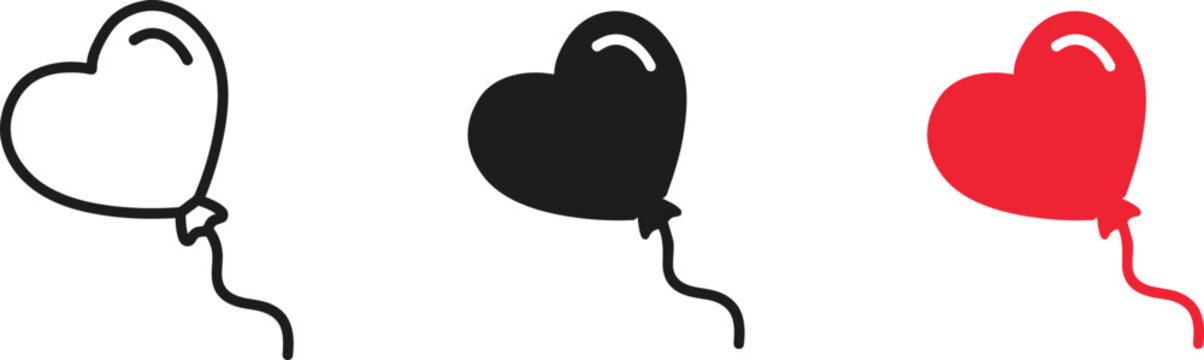 Heart-Shaped Love Balloon Icon Vector Illustration
