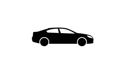 Fototapeta premium Black car side view silhouette.