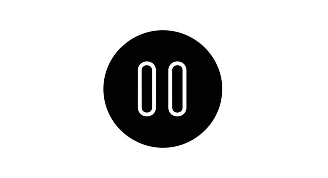 Black circle with pause button.