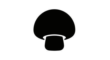 Black Mushroom Icon Isolated on White. © aditya
