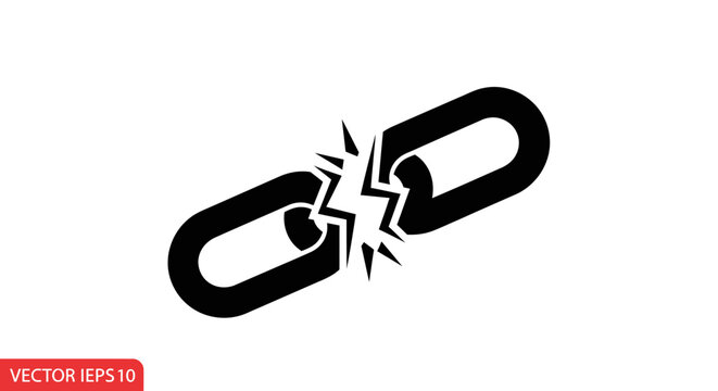Broken chain link icon symbol.