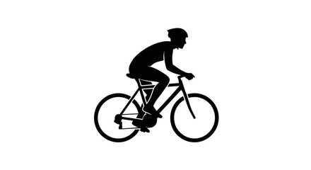 Fototapeta premium Cyclist Riding a Bicycle Silhouette.