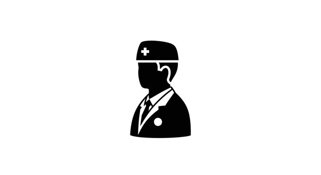 Doctor or nurse silhouette profile.