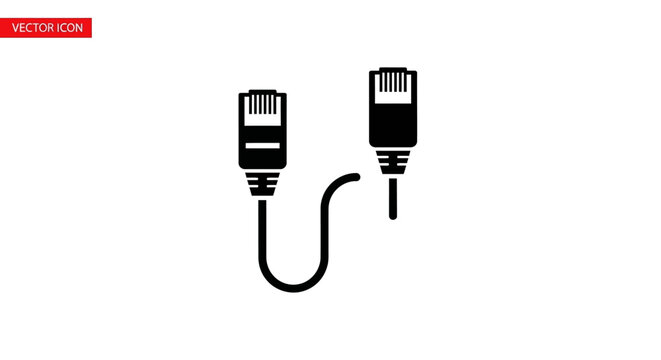 Black Ethernet Cable and Connectors.