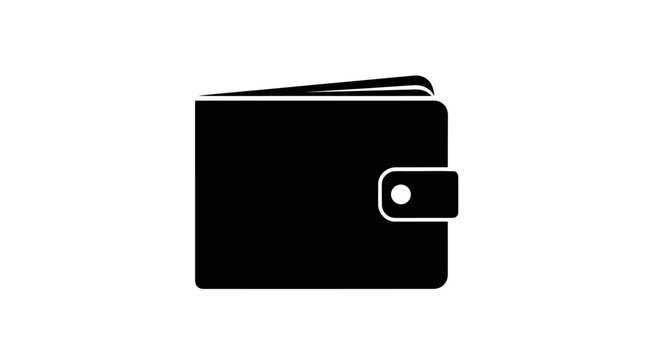 Black leather wallet with metal snap.