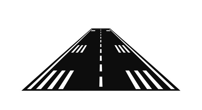 Asphalt road with white markings.