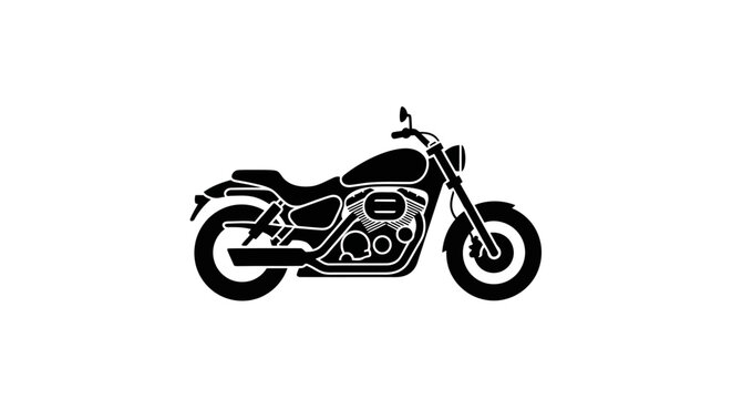 Black motorcycle with chrome details.