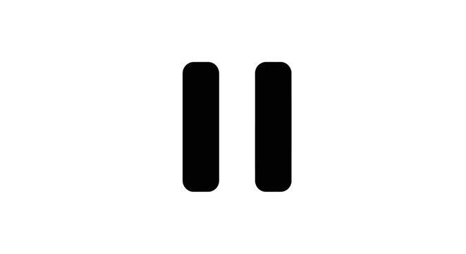 Black pause button symbol icon.