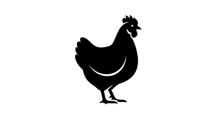 Black Silhouette of a Rooster Chicken. © via