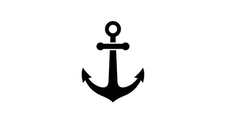 Black anchor symbol nautical icon. © nauva