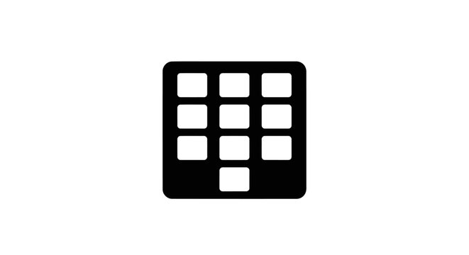 Black and white square button grid.