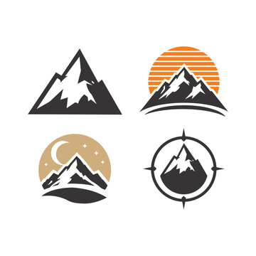 Mountain Peak Logo Bundle Modern Outdoor Badge Design