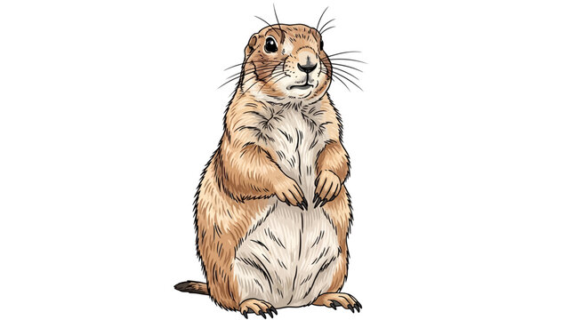 Brown Rodent Sitting Upright On Hind Legs.
