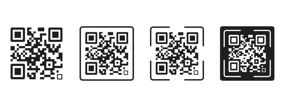 Scan QR Code Icon. QR Code Scanner and Digital Payment Symbol Vector